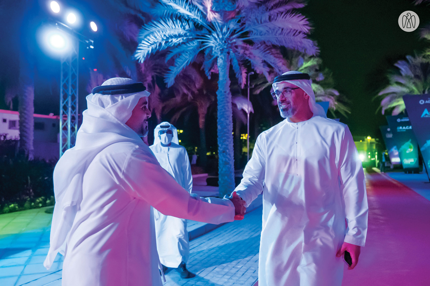 His Highness Sheikh Khaled bin Mohamed bin Zayed and His Excellency Ahmed Jasim Al Zaabi